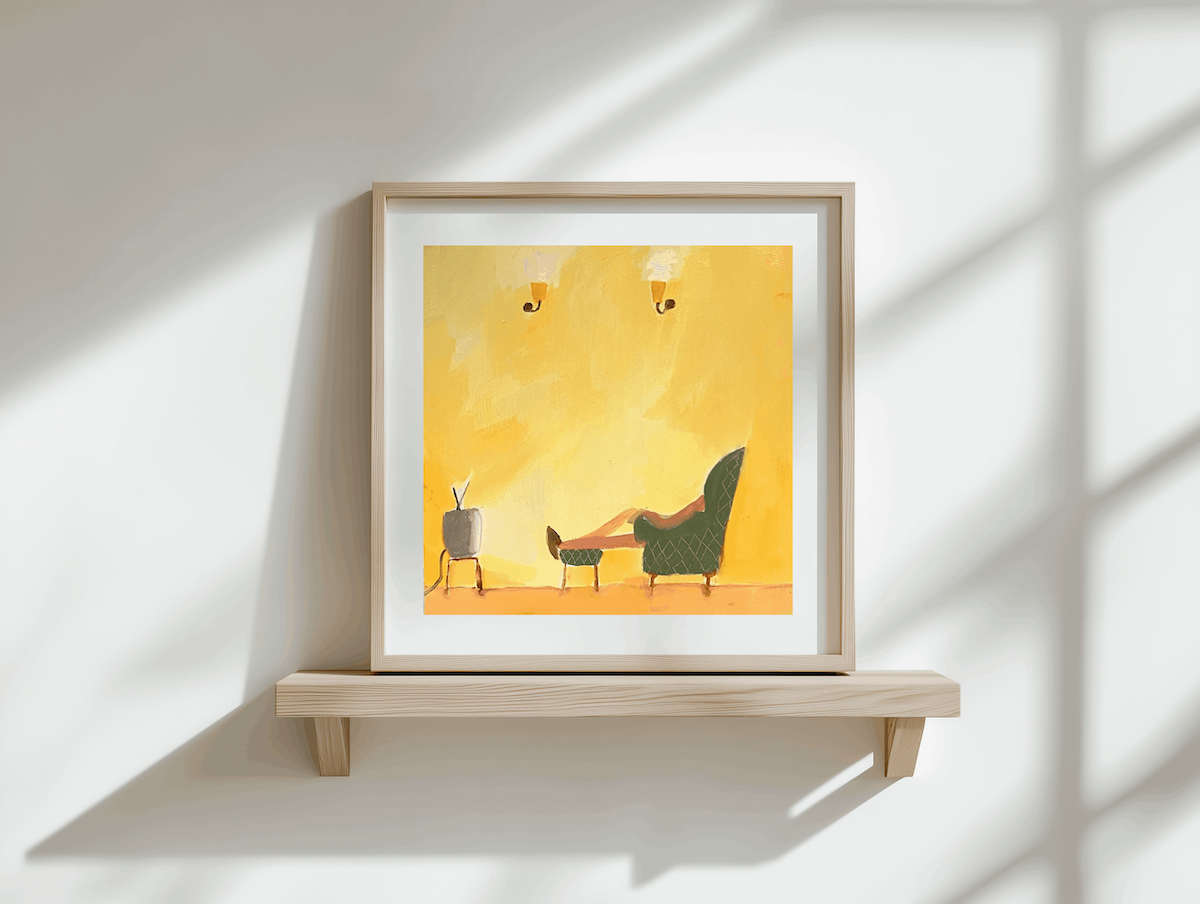 'Telly Time' Downtime Art Print on Watercolour Paper