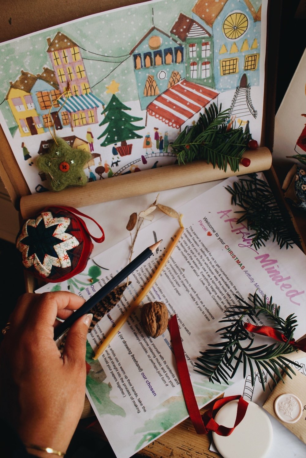 Artfully Minded Christmas Painting Parcels by Samantha Barnes Artist 4.JPG