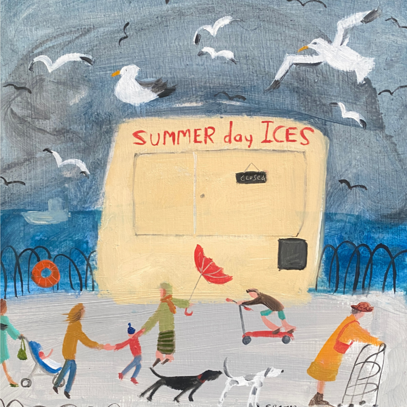 'Summer Day Ices'. Oil on Board.  25 x 25cm Framed. (Coming soon to my shop) 2026