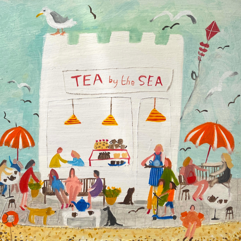 'Tea by the Sea'.  Oil on Board.  25 x 25cm (Coming soon to my shop) 2026