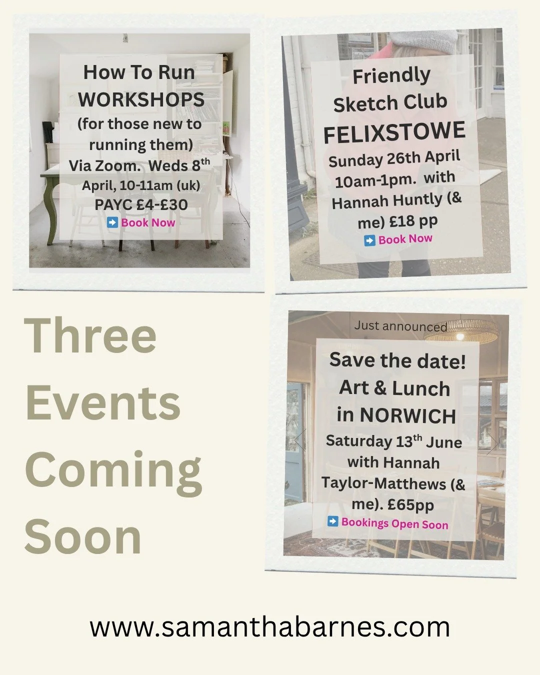✏️ Dig Your Diaries Out Friends ❤️

I have THREE New Events to share with you. One online (via Zoom), the other two in person.

In order of Dates:

➡️ HOW TO RUN ART WORKSHOPS 💻

This is an online hour(ish) long workshop spelling out how to bring pe