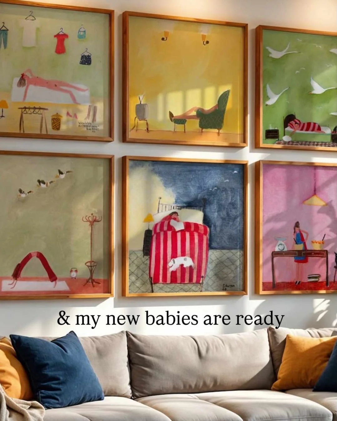 Oh my actual Giddy Aunts, it&rsquo;s felt a bit like giving birth, but I&rsquo;m chuffed to bits to share that my new collection of art prints &lsquo;Quietly Narrative&rsquo; are ready ❤️ 

It&rsquo;s been years since I bought any sort of collection 