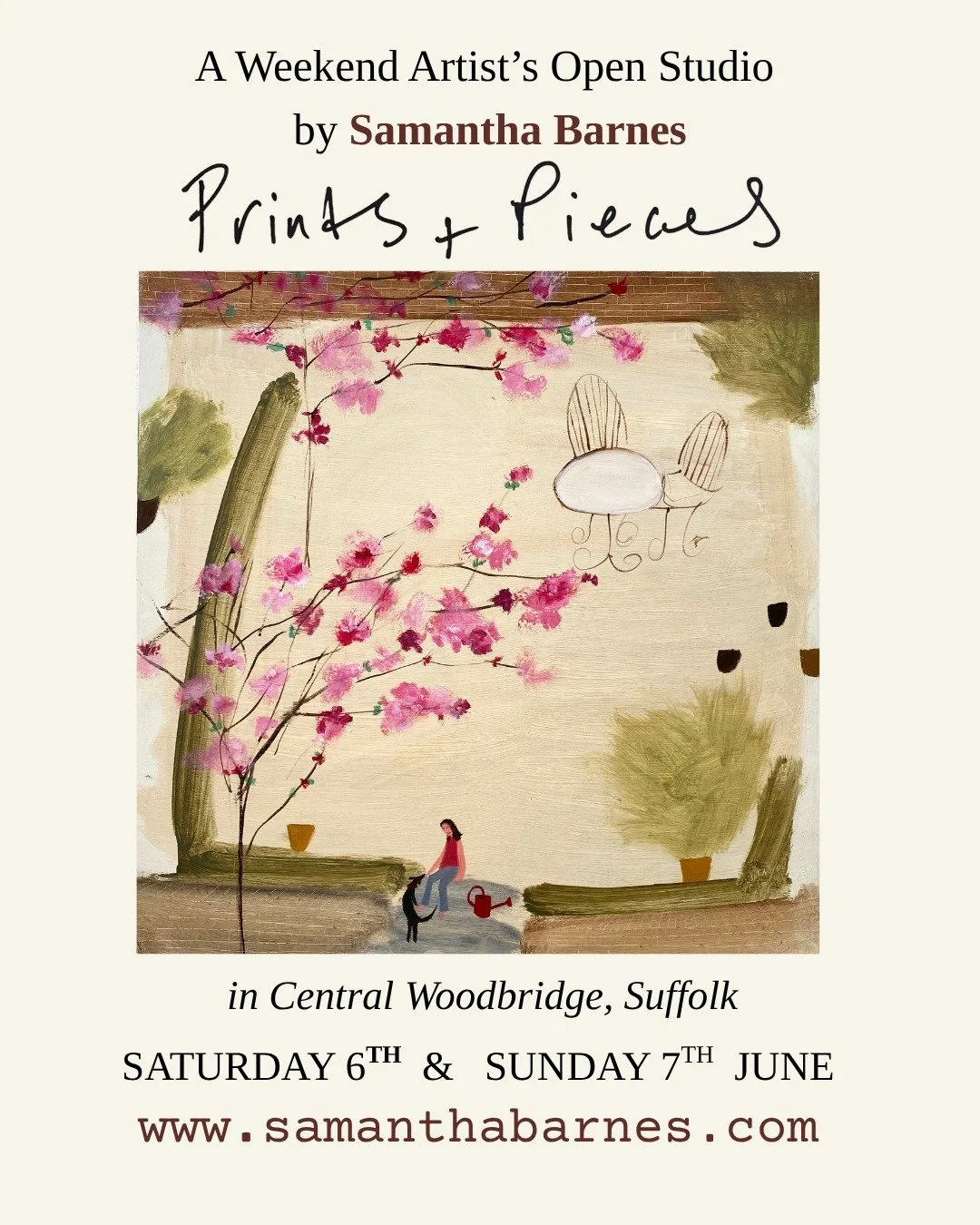 I'm completely delighted to invite you all over to my gaff for a 
Weekend Open Studio event ❤️

➡️ Saturday 6th &amp; Sunday 7th June, 
➡️ 10am - 5pm.
➡️ in central Woodbridge, Suffolk.

There is nothing like marking a date in my diary for an open st