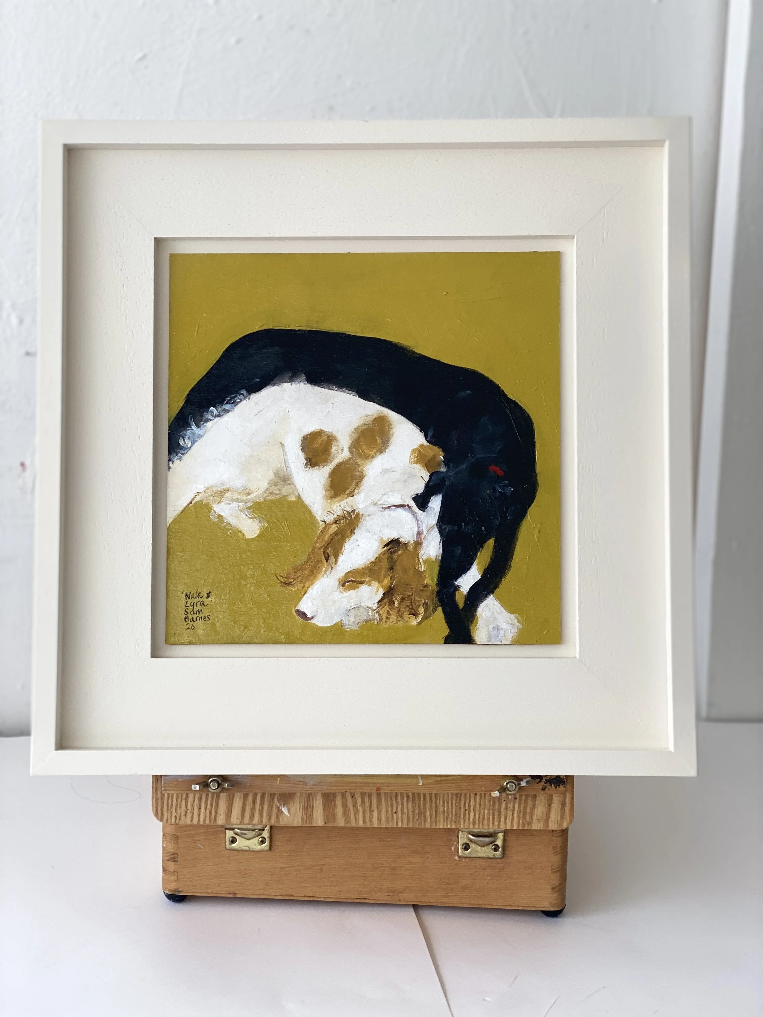 Black Labrador and Springer Spaniel Oil Painting.JPG