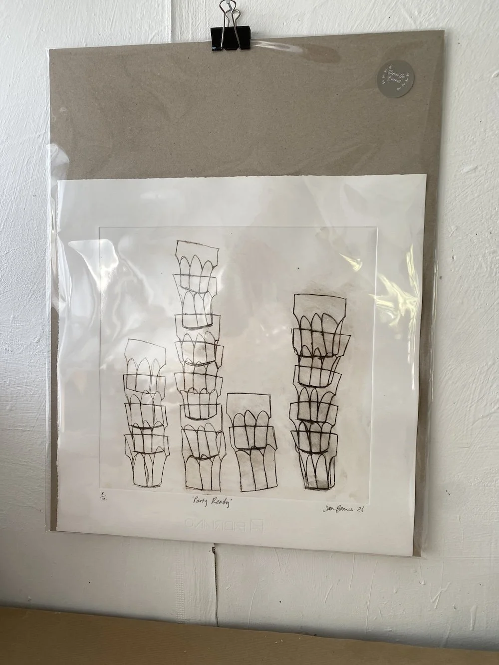 'Party Ready'. Large Drypoint Print by Samantha Barnes 2 copy.JPG