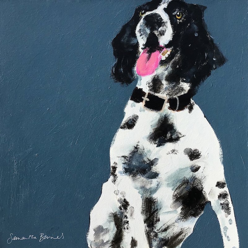 'Smiling Spaniel Master Signed Art Print by Samantha Barnes copy.jpg