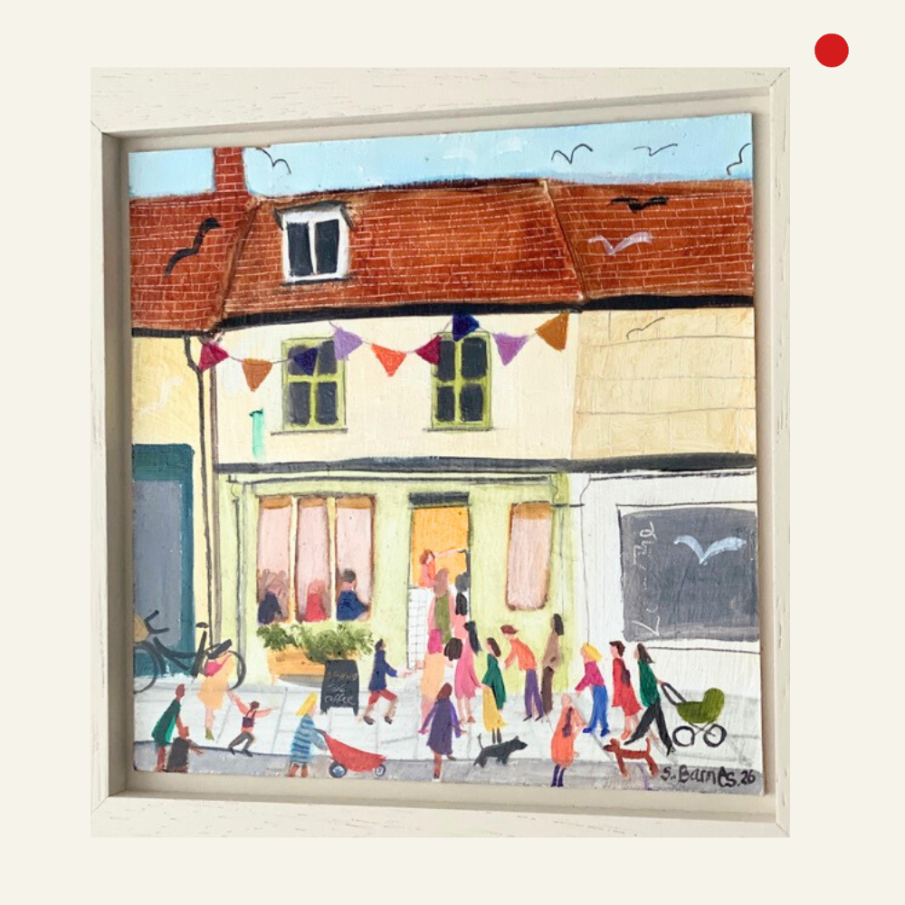 'Applaud Cafe' Ipswich.  16 x 16cm.  Oil on Board 2026 (Sold)