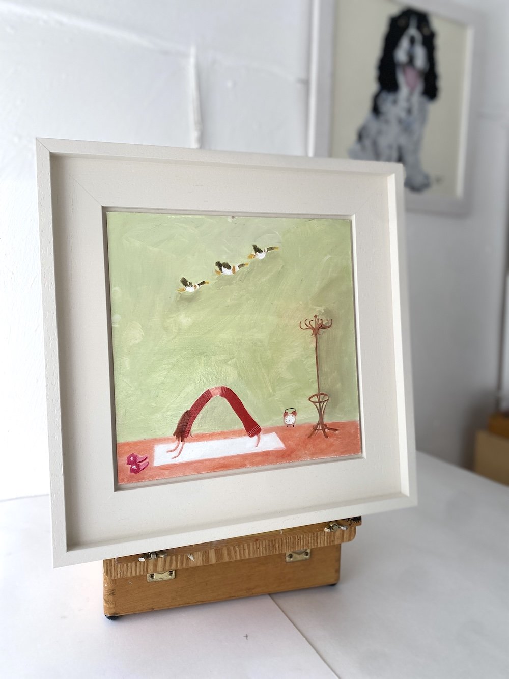 'Downward Dog with Ducks'. Oil painting by Samantha Barnes 2.jpg