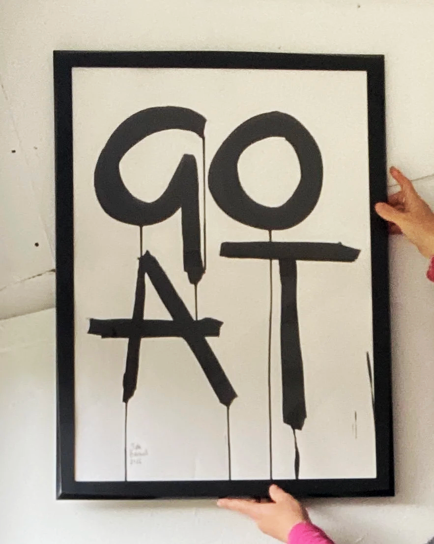 'GOAT'.  Handwritten Inkpression Art