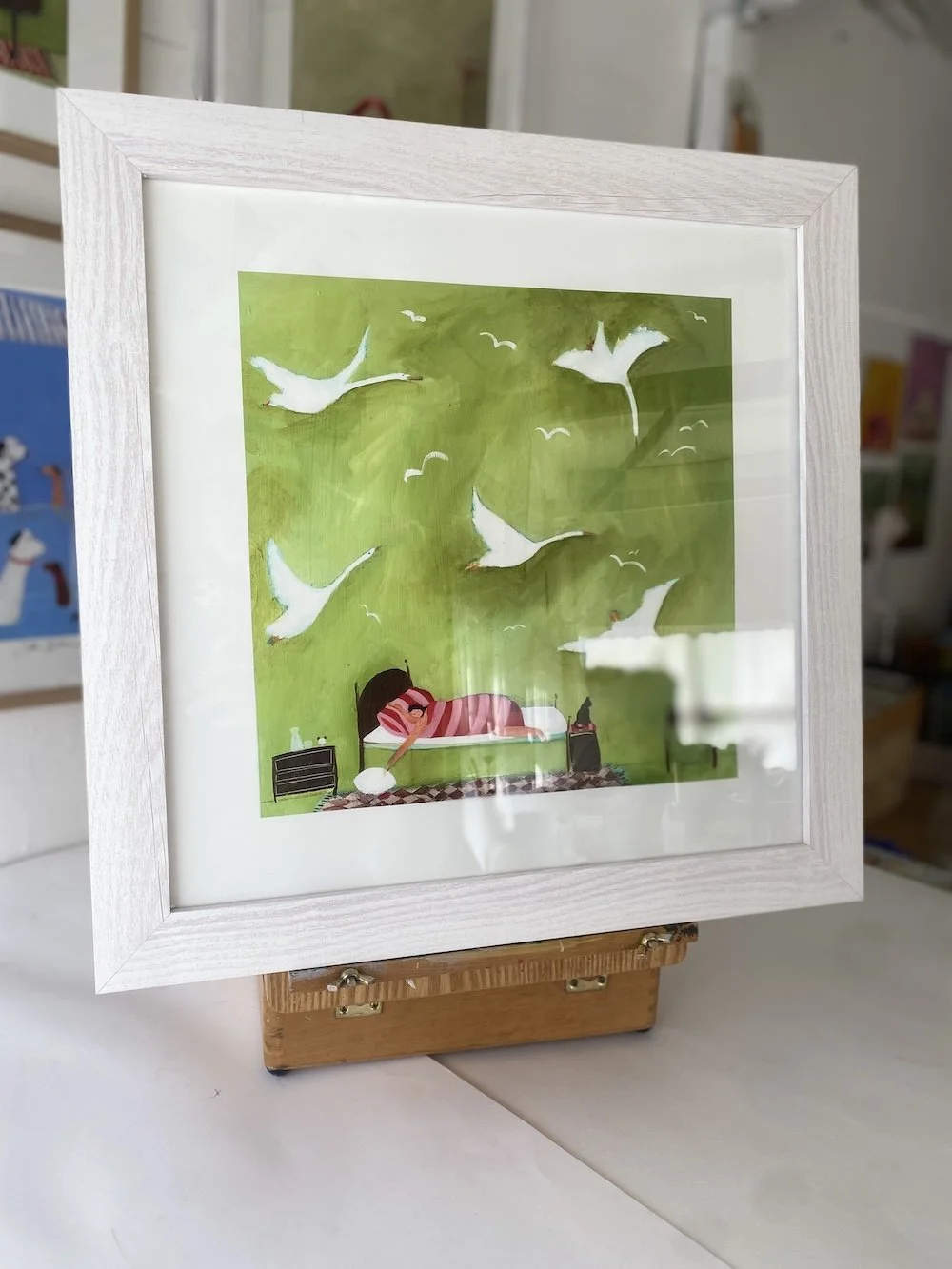 'Swanning Off'. Bedroom Inspired Art Print by Samantha Barnes 3.jpg