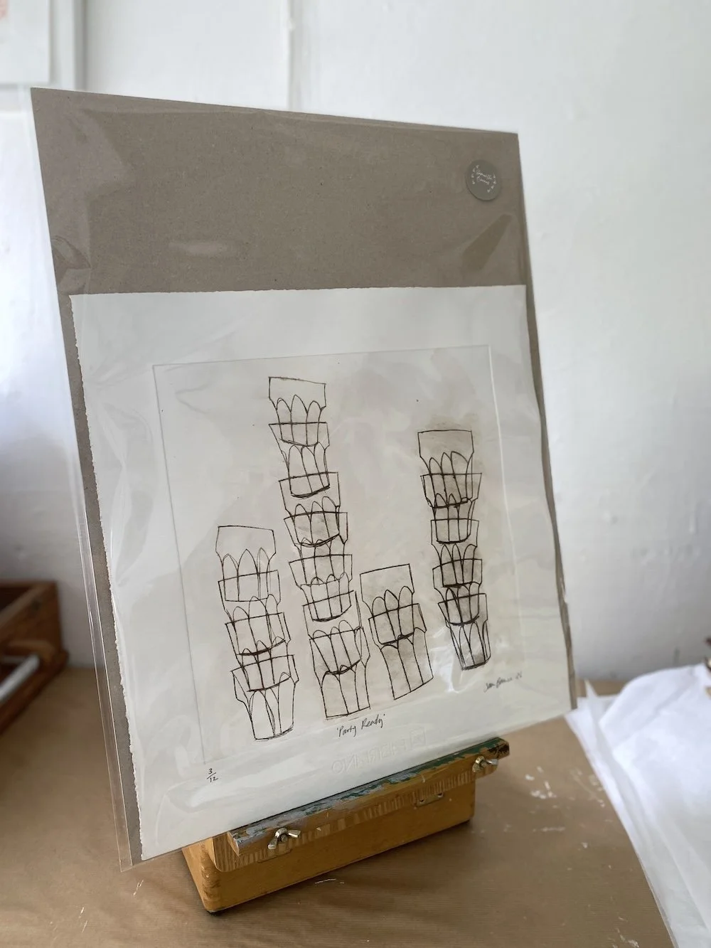 'Party Ready'. Large Drypoint Print by Samantha Barnes 7 copy.JPG