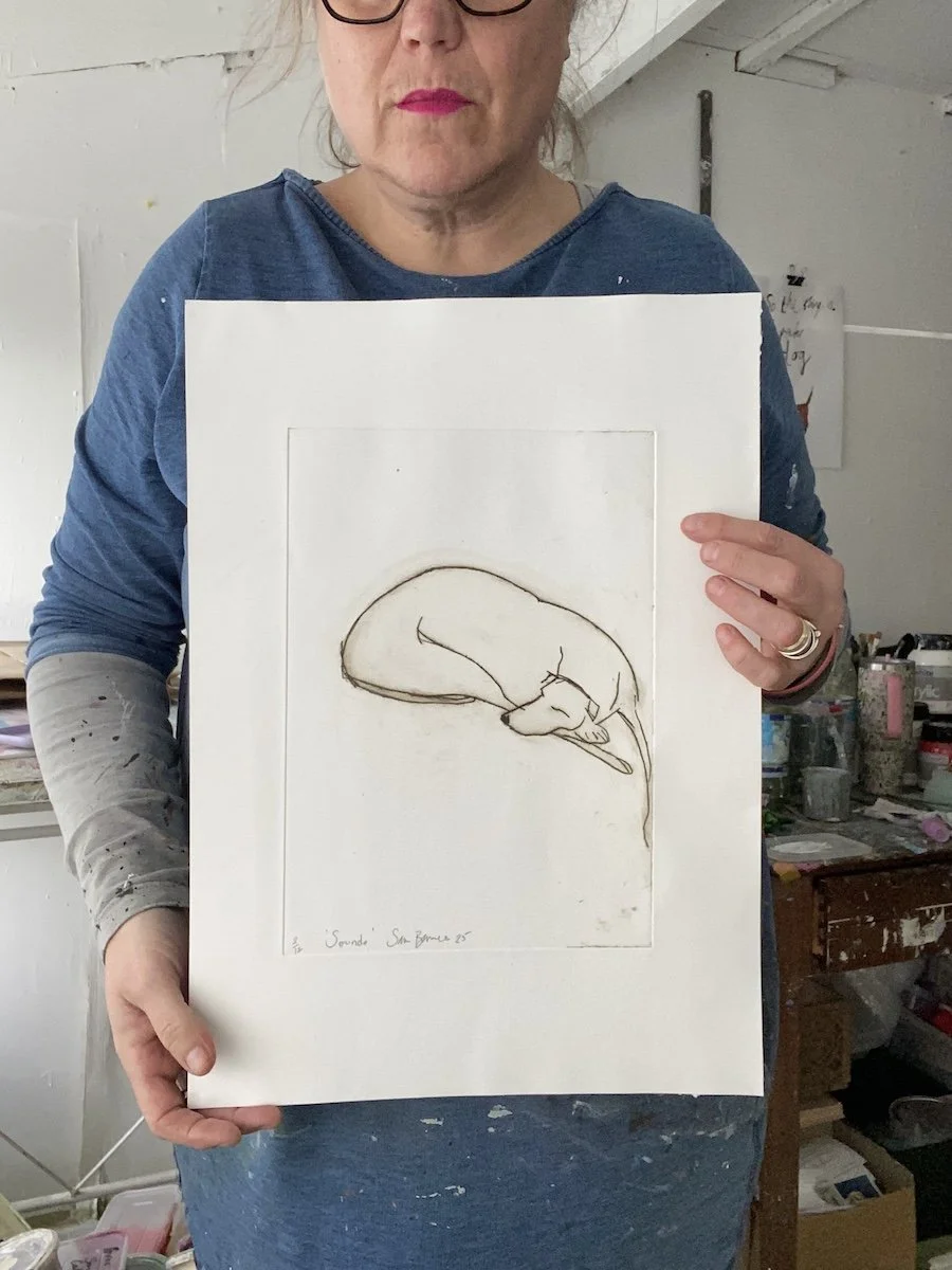 'Soundo' Dog Drypoint Drawing by Samantha Barnes 3.jpg
