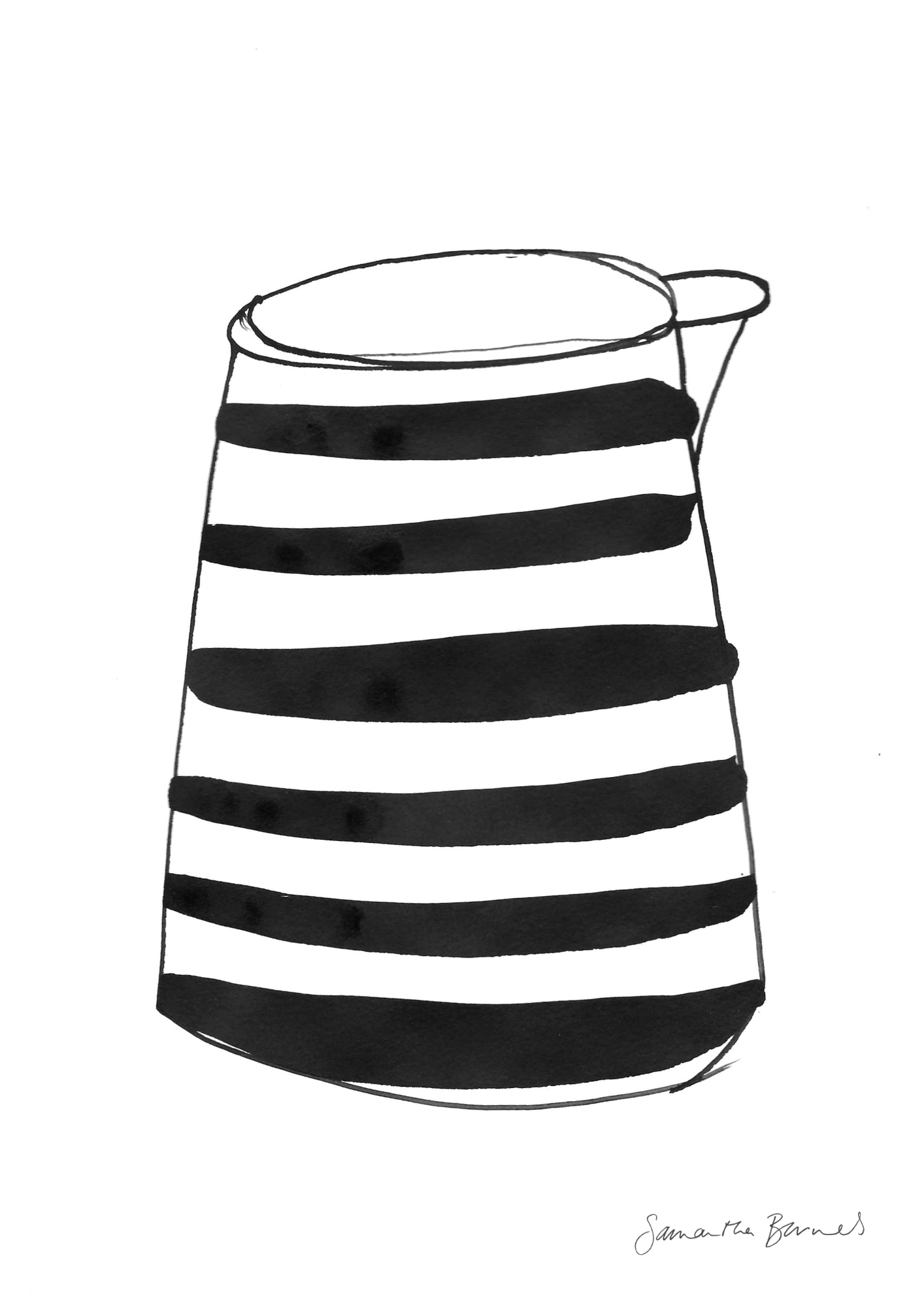 'Stripy Jug'. Master Inkterior Print by Samantha Barnes, signiture .png