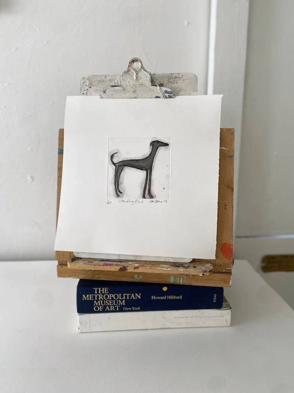 'Standing Proud' Dog Drypoint Print by Samantha Barnes  copy.JPG