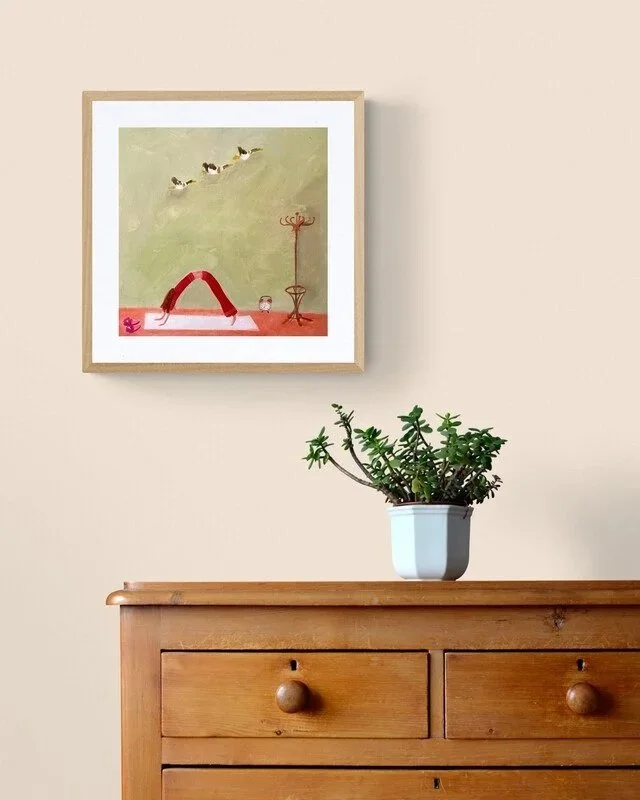 %27Downward+Dog+with+Ducks%27.+Modern+Narrative+Art+Print+by+Samantha+Barnes.jpg