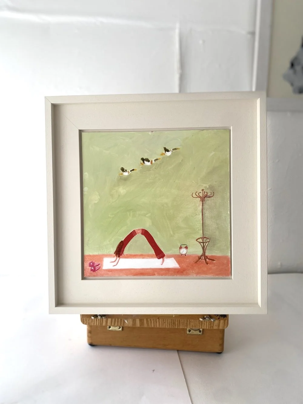 'Downward Dog with Ducks'. Oil painting by Samantha Barnes.jpg