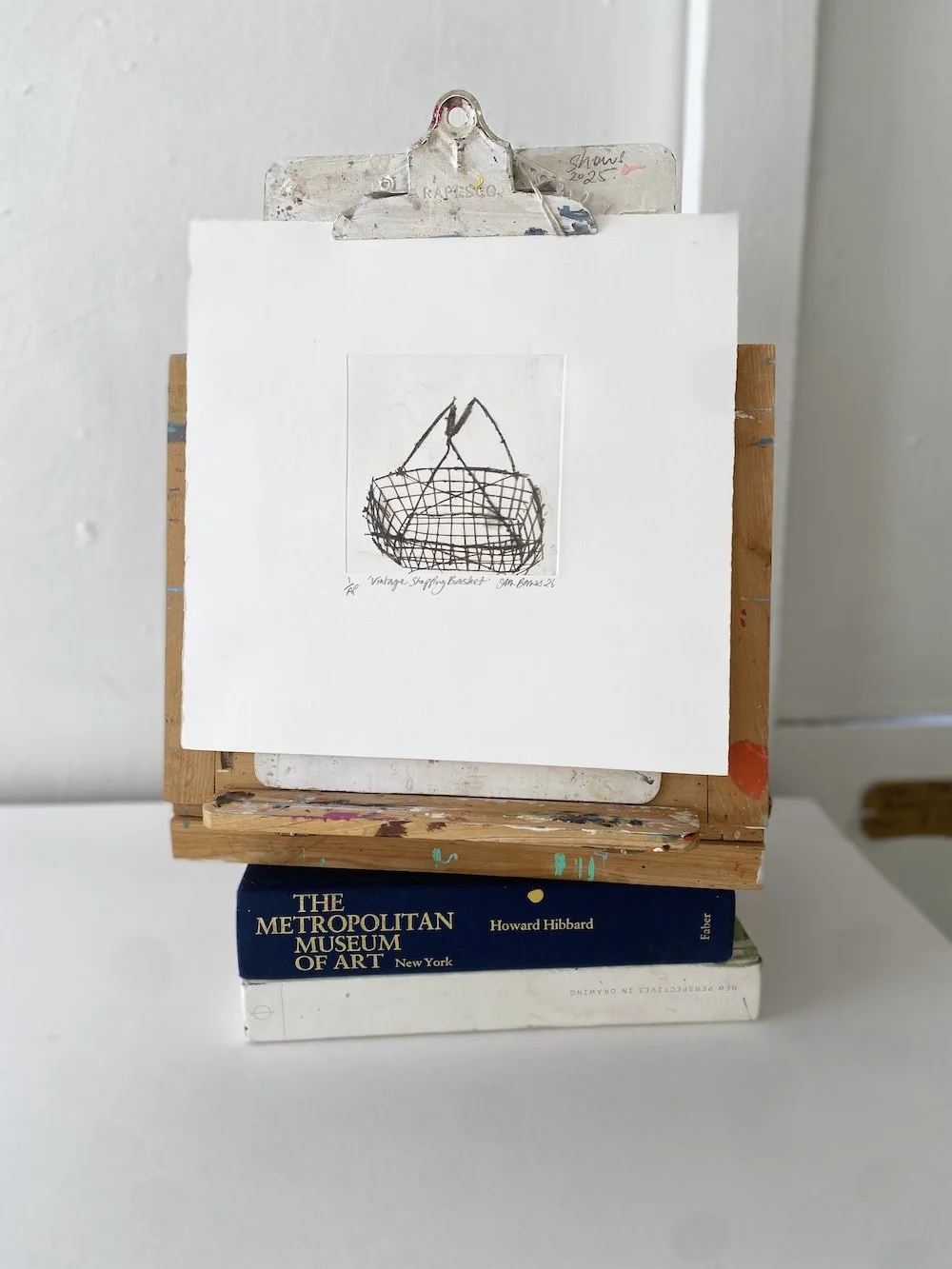 'Vintage Shopping Basket' Drypoint Print by Samantha Barnes 9.JPG
