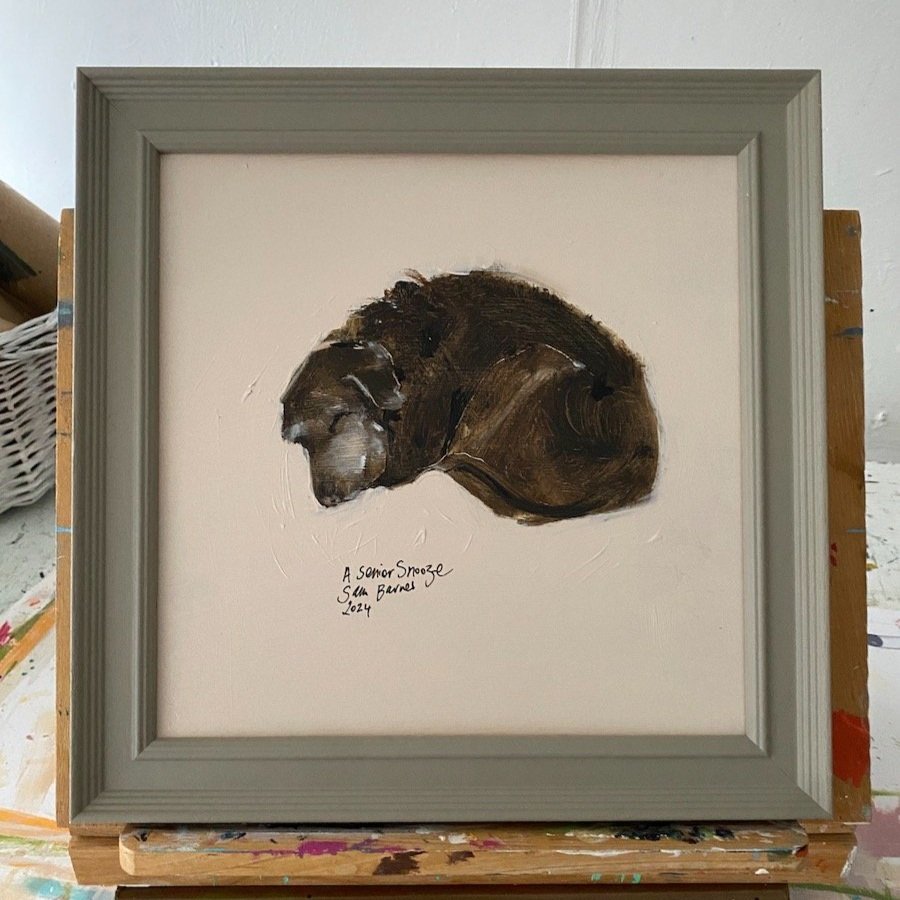 Senior Chocolate Brown Labrador Painting A Dog A Day by Samantha Barnes Artist