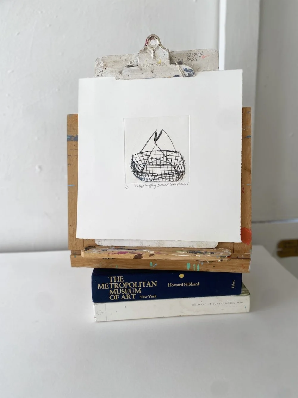 'Vintage Shopping Basket' Drypoint Print by Samantha Barnes 10.JPG