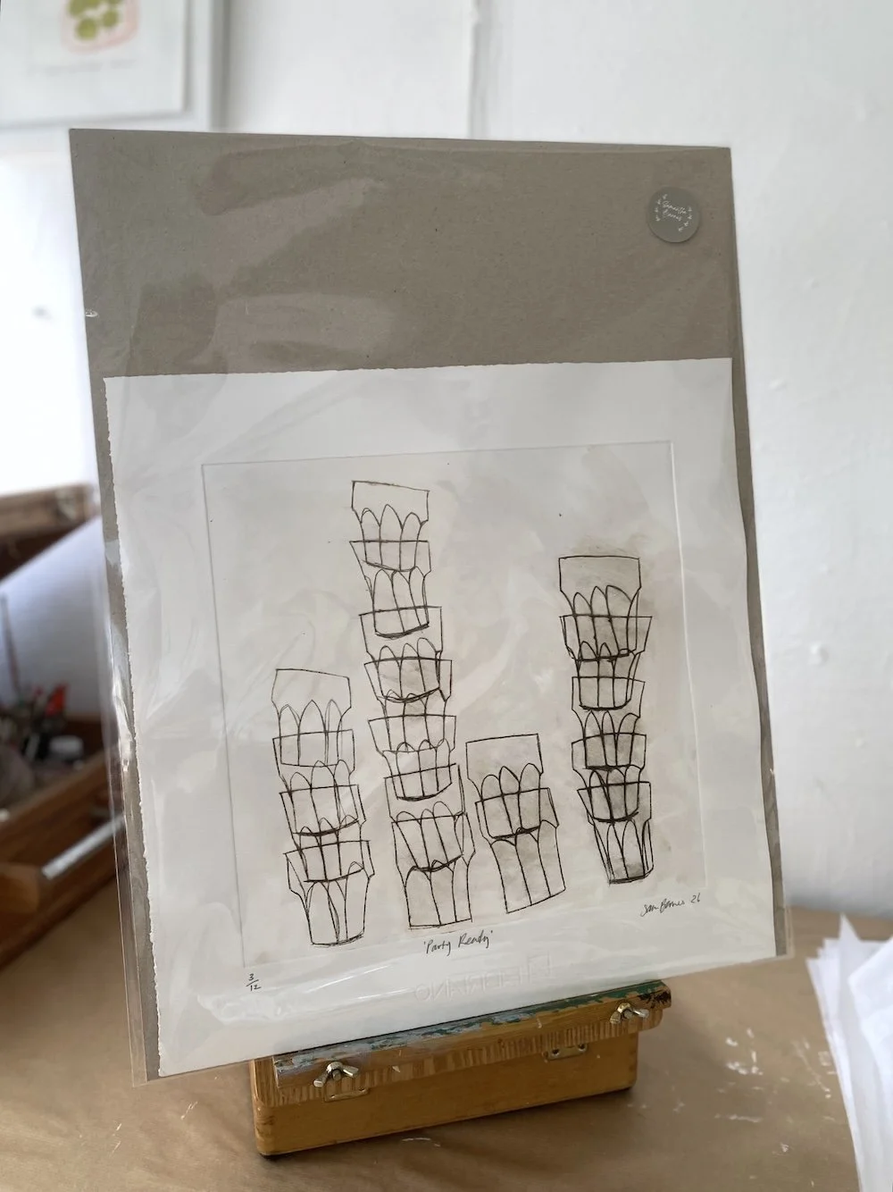 'Party Ready'. Large Drypoint Print by Samantha Barnes 6 copy.JPG
