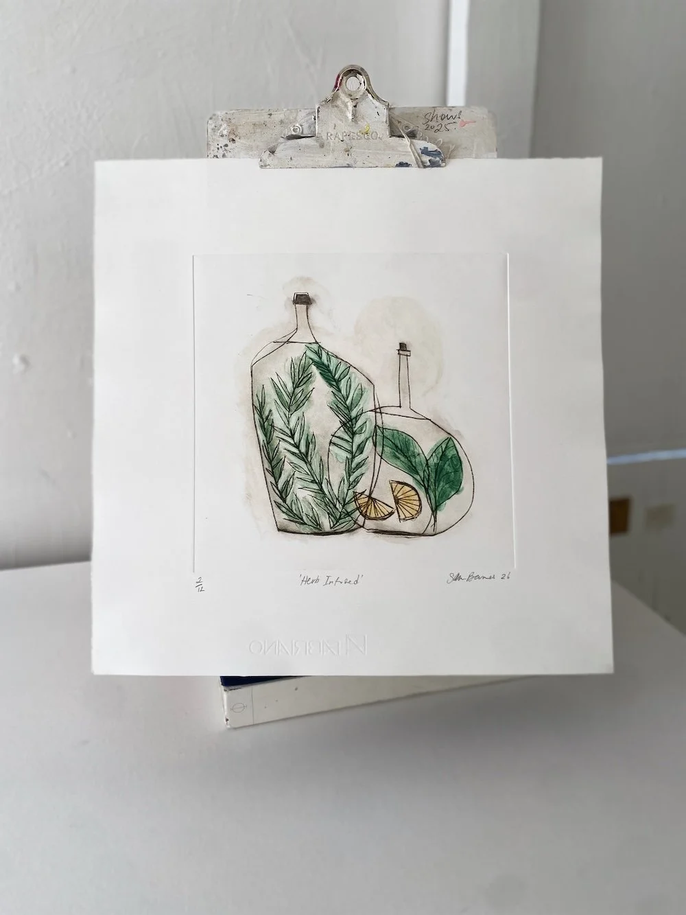 'Herb Infused' Kitchen Orientated Drypoint Print by Samantha Barnes 3.JPG