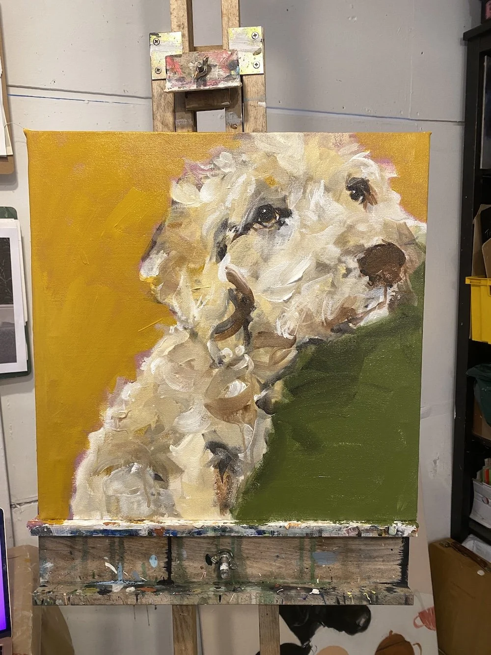 'Soul Dog' Original Labradoodle Painting on Canvas by Samantha Barnes Artist 3.JPG