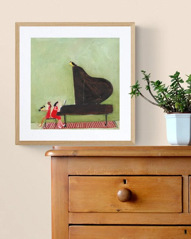 'Soft Notes' Musical Art Print on Watercolour Paper