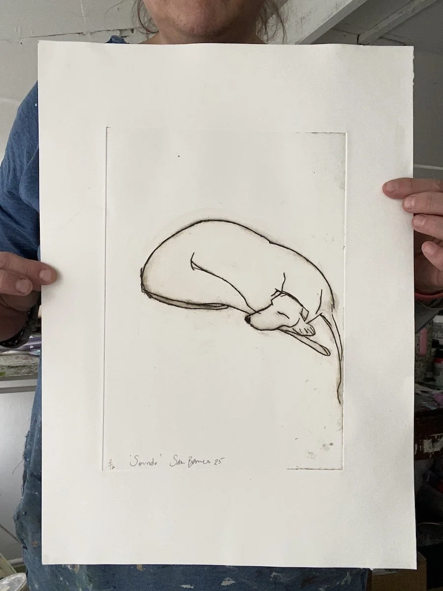 'Soundo'. Handpulled Drypoint Print, A3