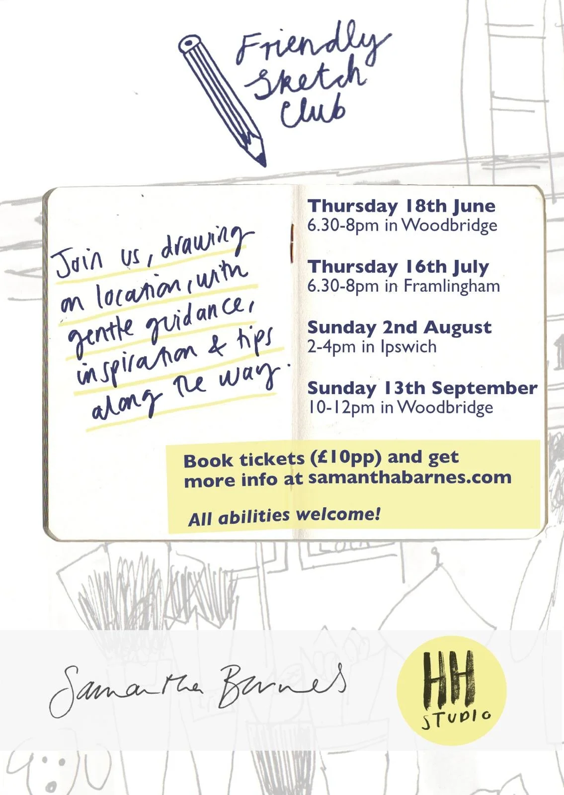 Evening Drawing in WOODBRIDGE ✏️  Thursday 18th JUNE with Hannah & Sam