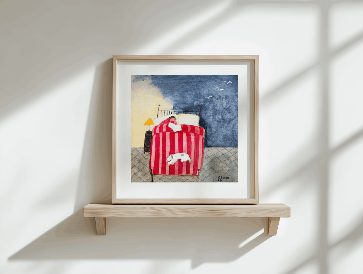 'Nodding Off'  Bedtime Art Print on Watercolour Paper