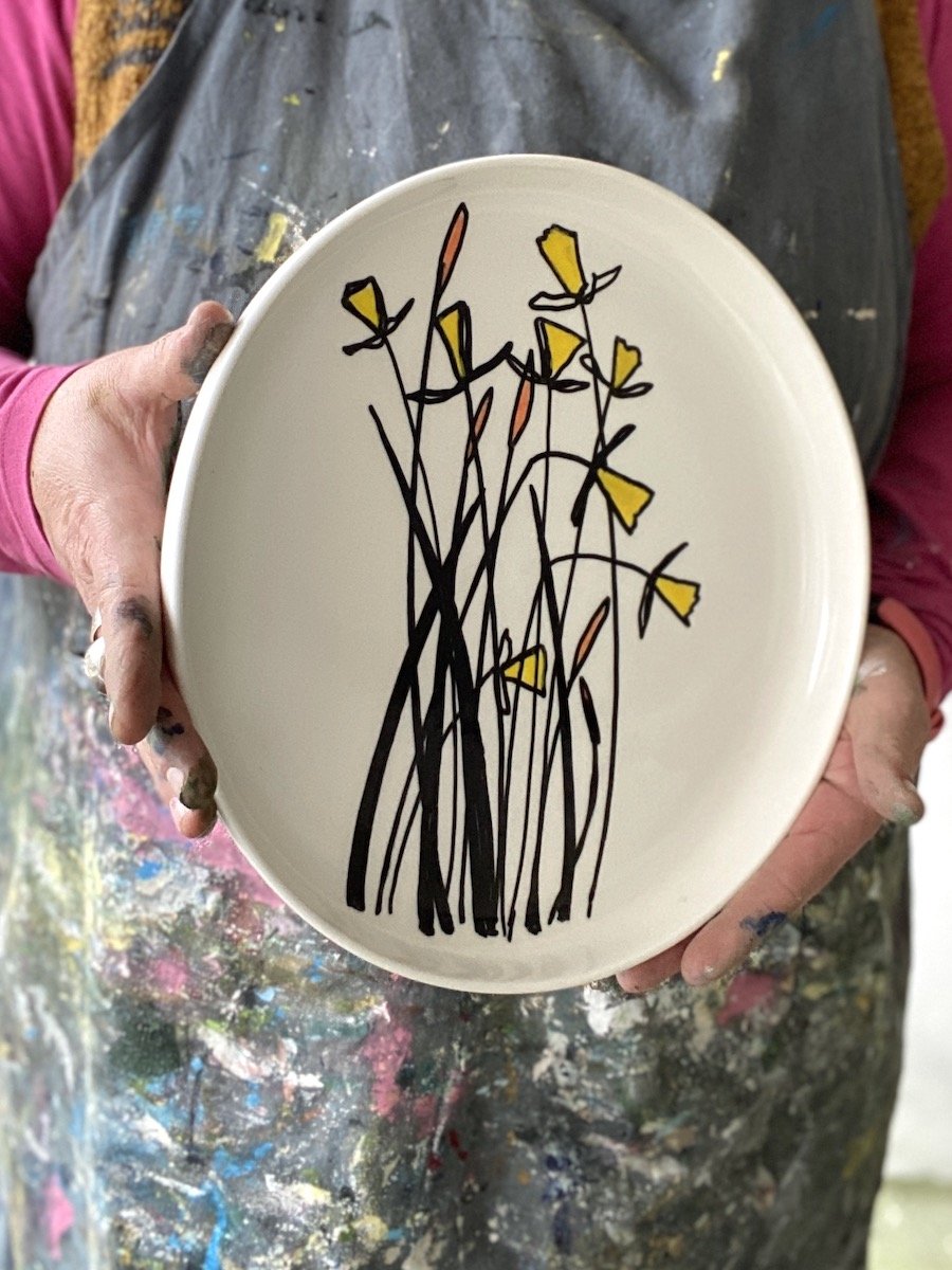 Daffodil Ceramic Plate by Samantha Barnes Artist 4 copy.jpg
