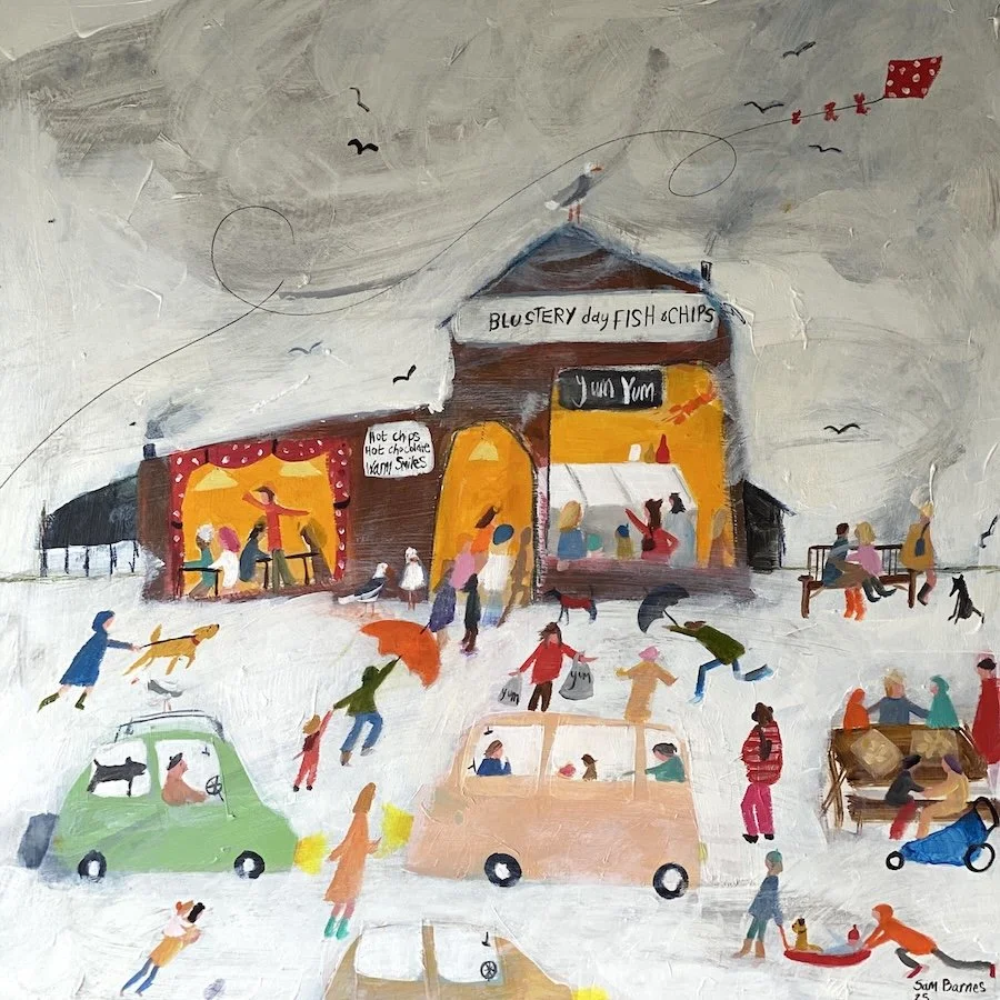 'Blustery Day Fish & Chips by Samantha Barnes Artist.JPG