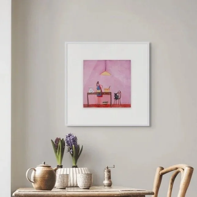 'Calm Caking' Kitchen Art Print on Watercolour Paper