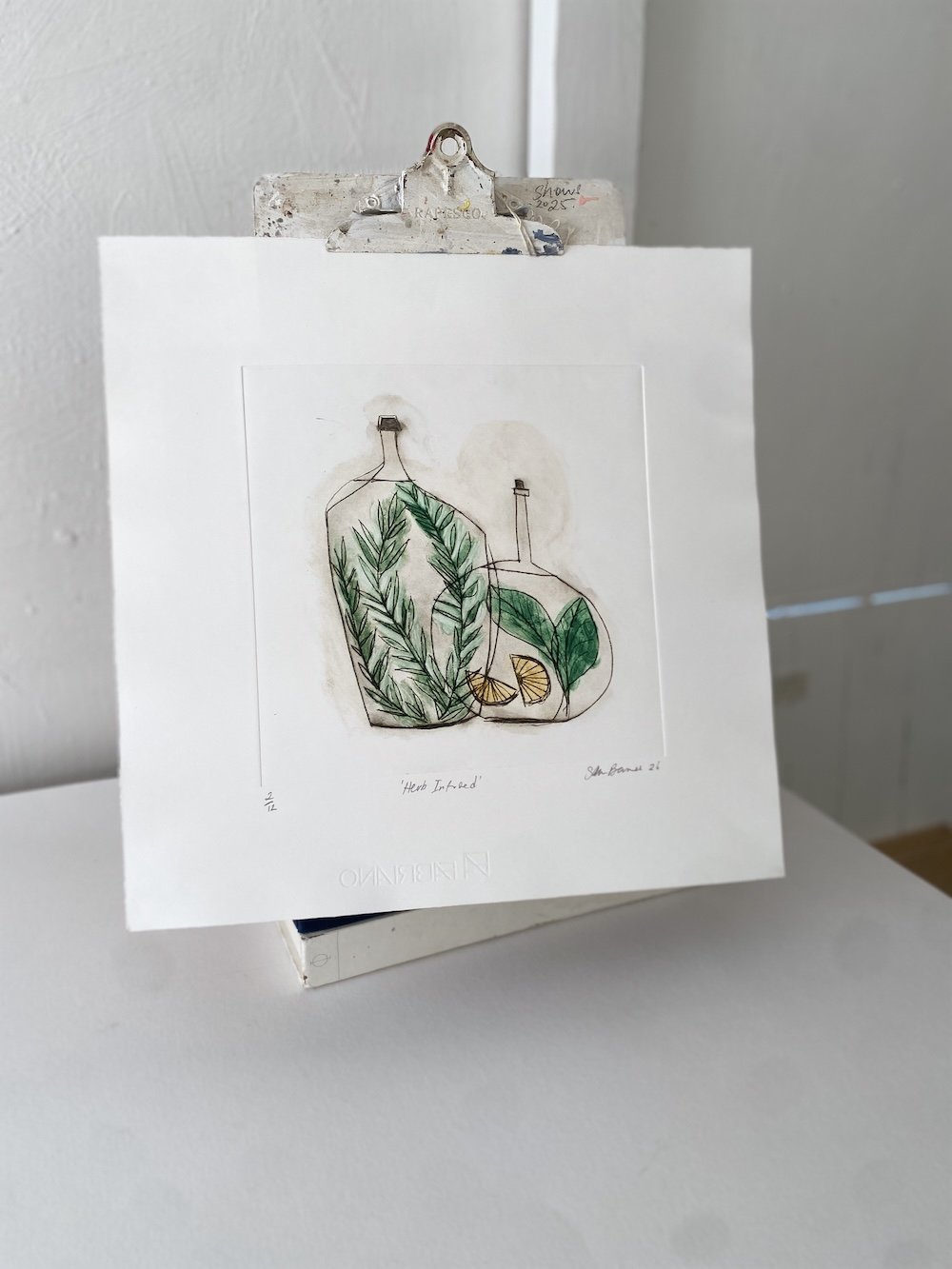 'Herb Infused' Kitchen Orientated Drypoint Print by Samantha Barnes 1.JPG
