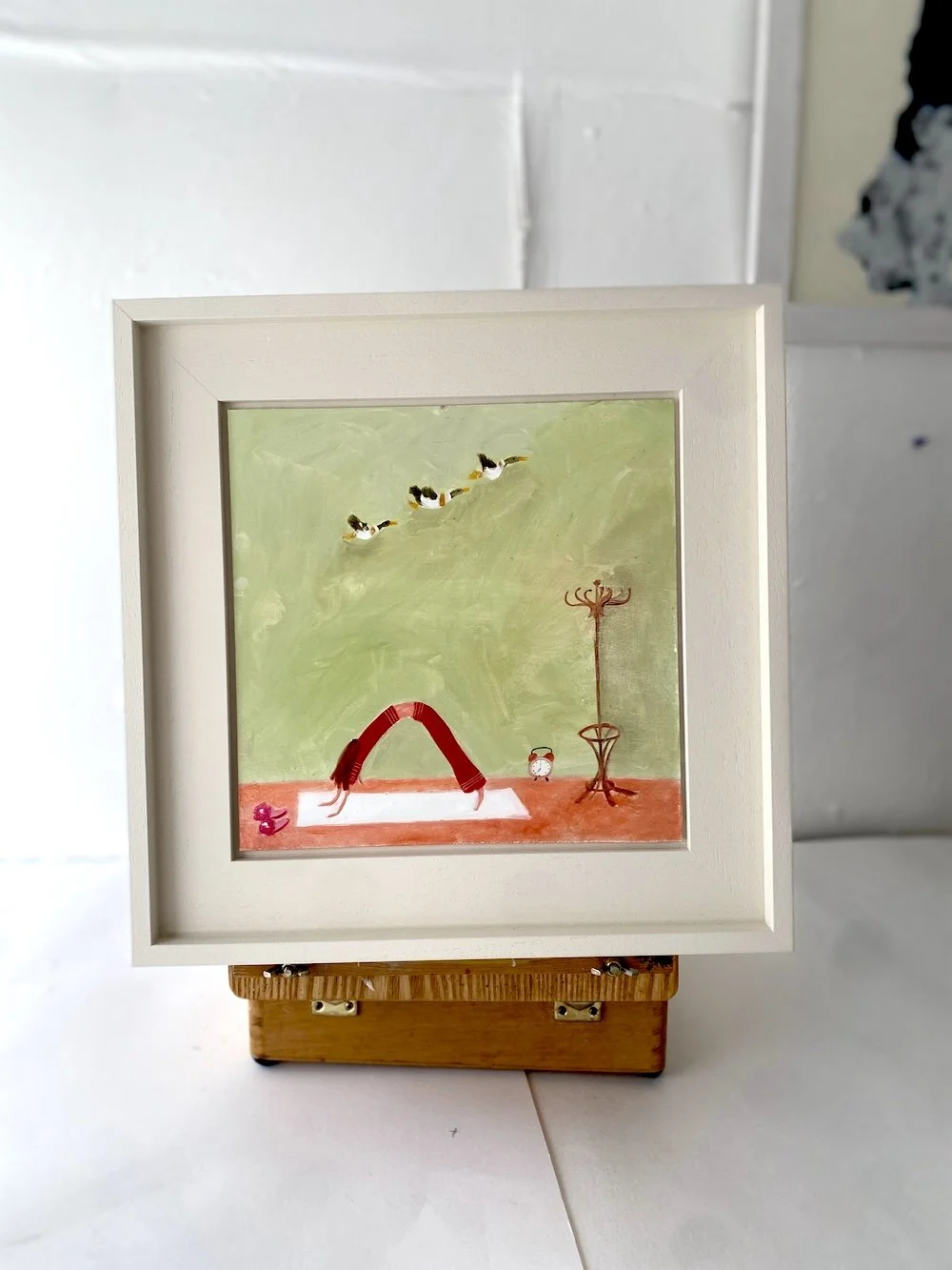 'Downward Dog with Ducks'. Oil painting by Samantha Barnes 1.jpg