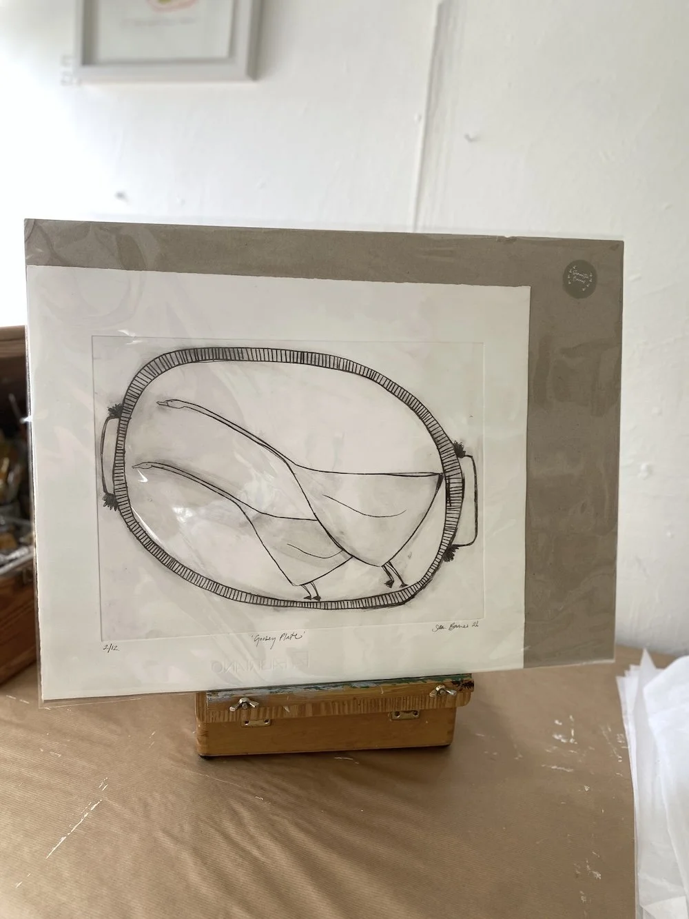 'Goosey Plate'. Large Drypoint Print by Samantha Barnes 1 copy.JPG