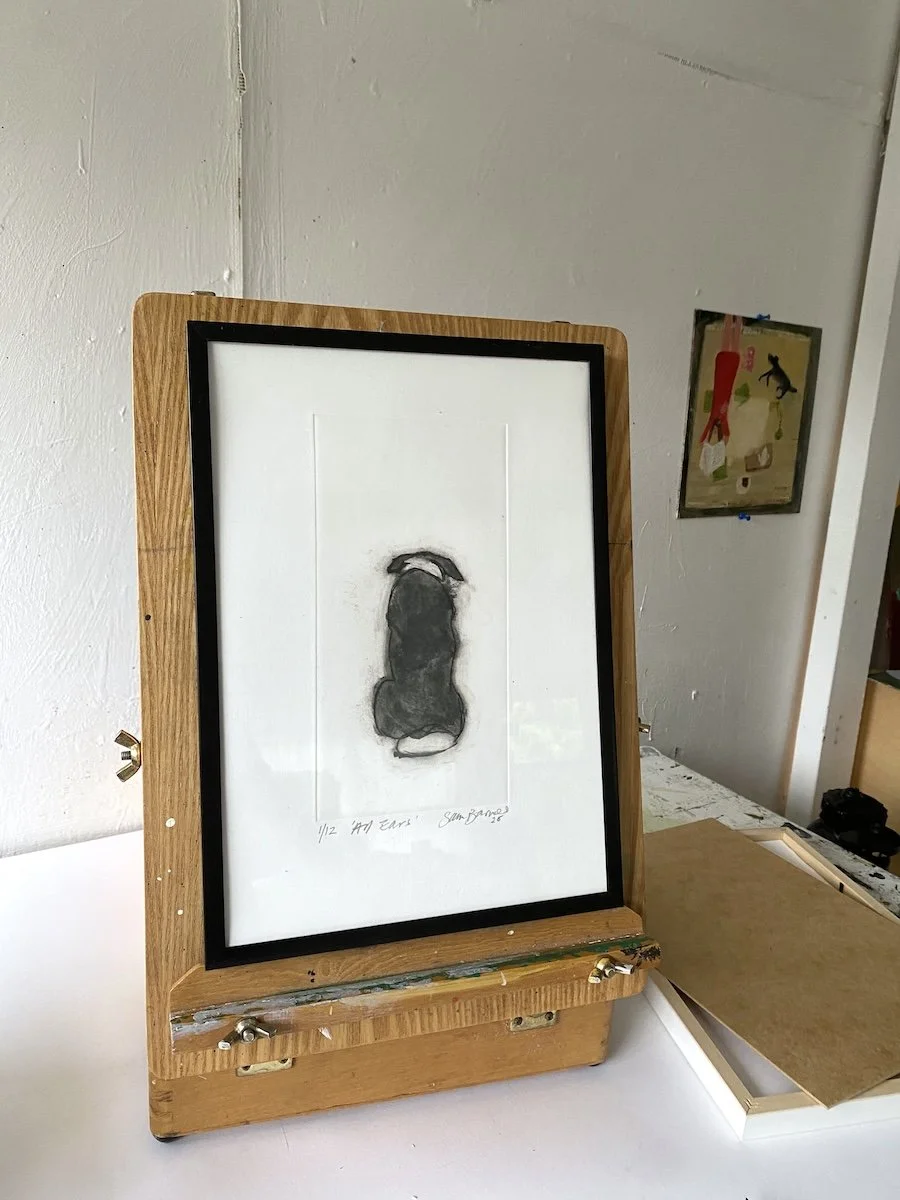 'All Ears' Dog Drypoint Print by Samantha Barnes Artist 3.JPG