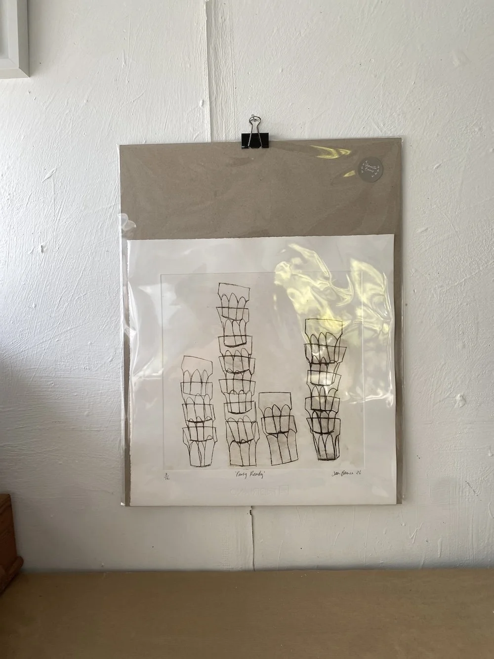 'Party Ready'. Large Drypoint Print by Samantha Barnes 1 copy.JPG