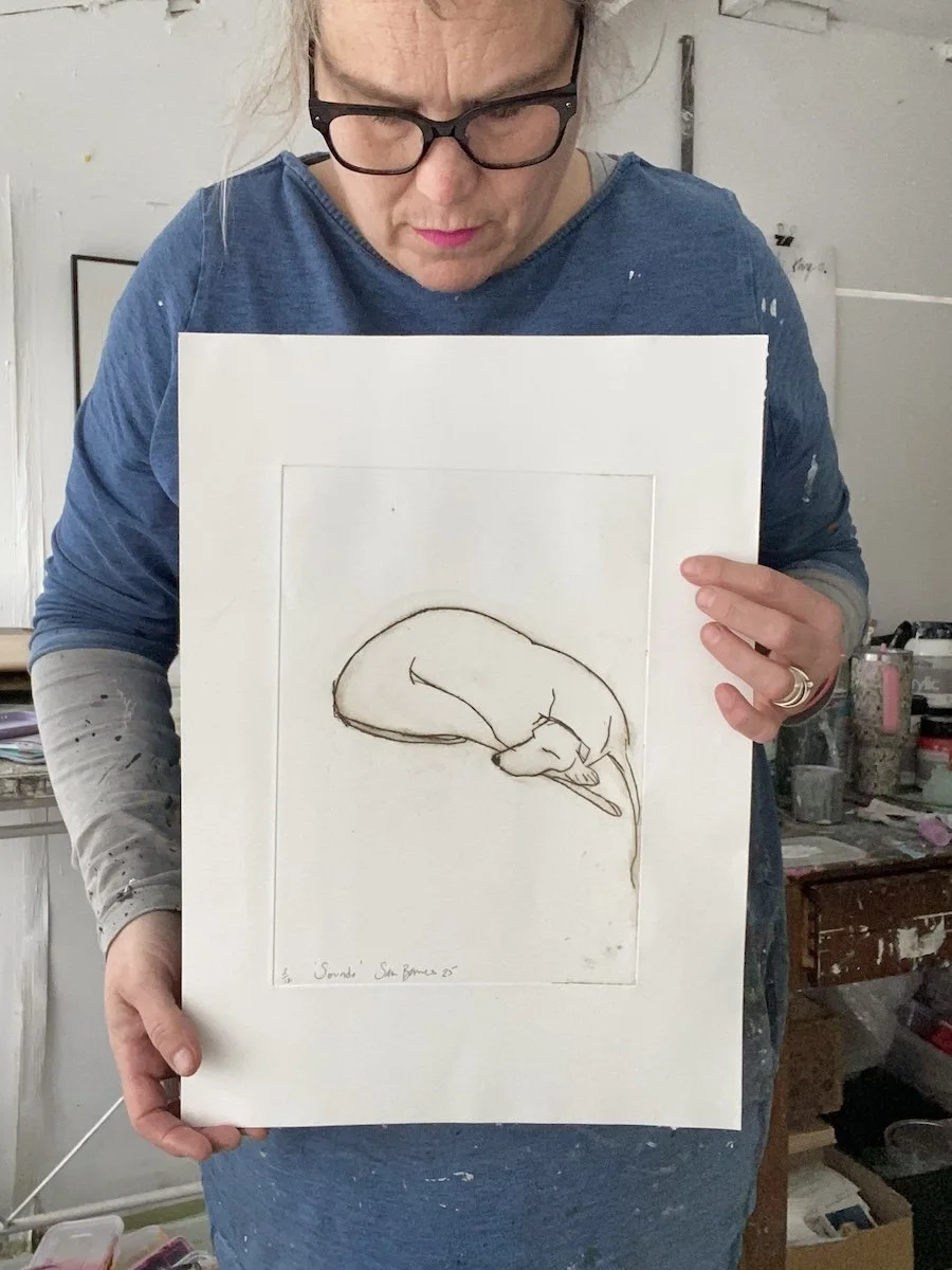 'Soundo' Dog Drypoint Drawing by Samantha Barnes 1.jpg