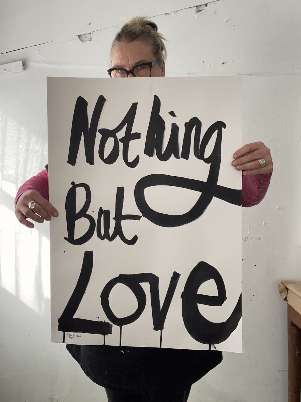 'Nothing But Love'.  Handwritten Inkpression Art
