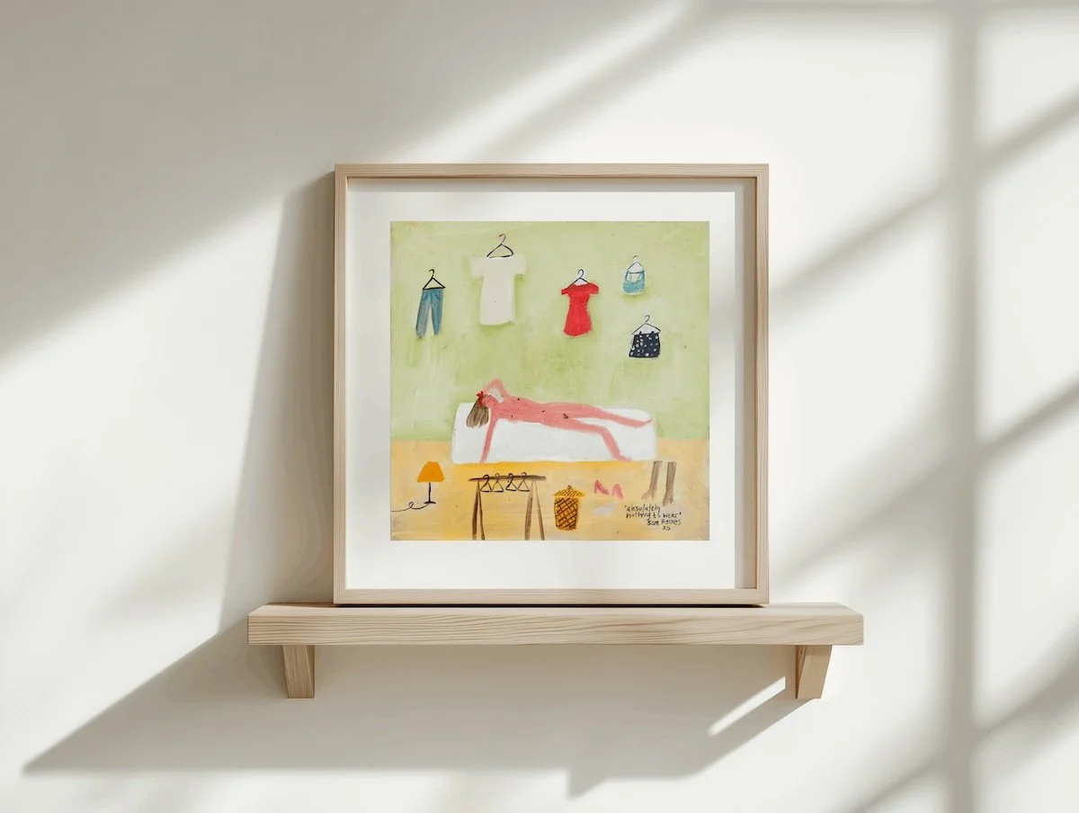 'Absolutely Nothing To Wear' Jolly Art Print on Watercolour Paper