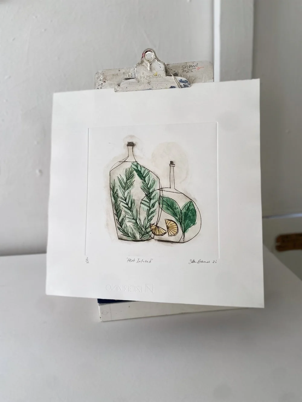 'Herb Infused' Kitchen Orientated Drypoint Print by Samantha Barnes 2.JPG