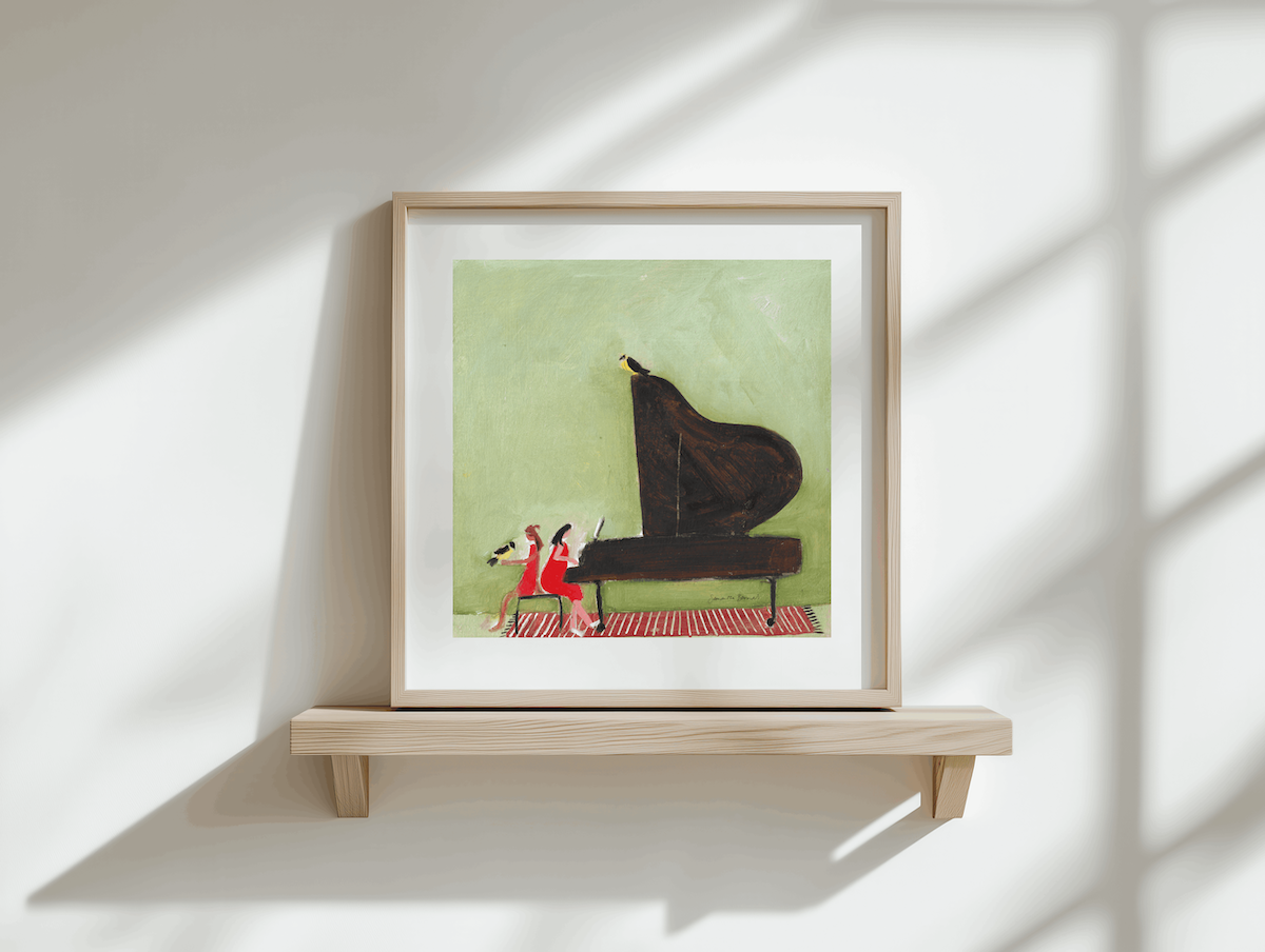 'Soft Notes' Musical Art Print on Watercolour Paper