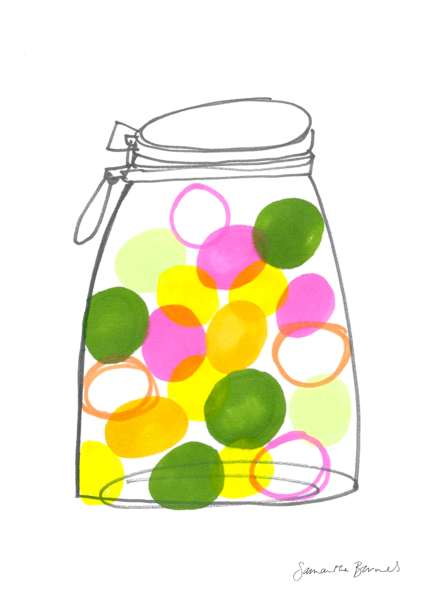 'Sweeties in a Jar' Master Inkterior Print by Samantha Barnes, signiture .png