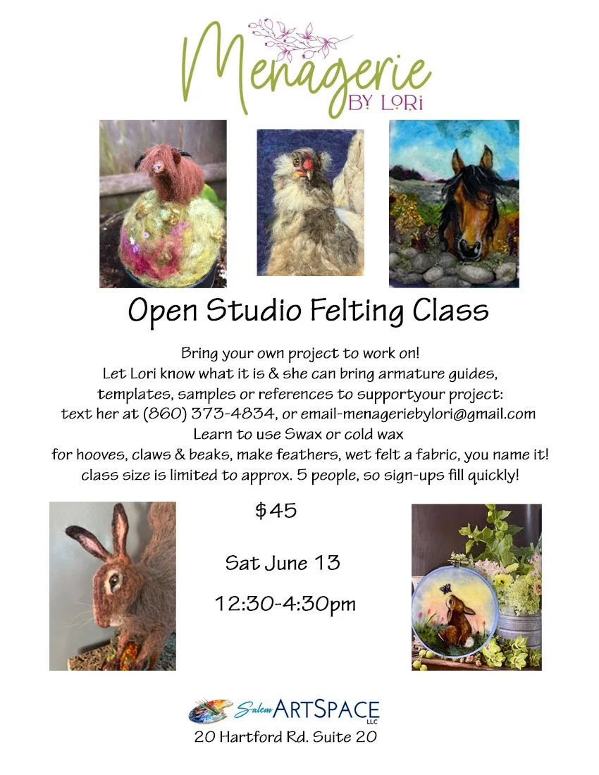 Open Studio Felting Class Saturday June 13
