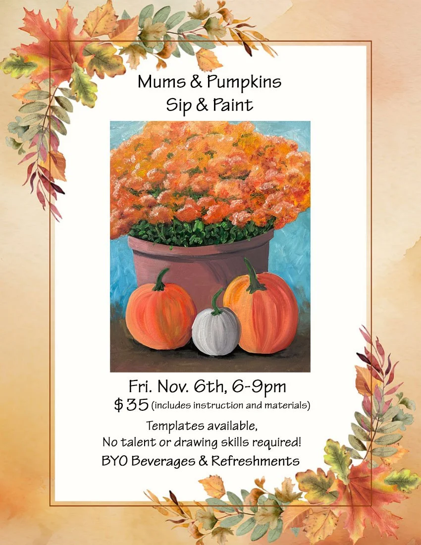 Mums and Pumpkins Sip and Paint