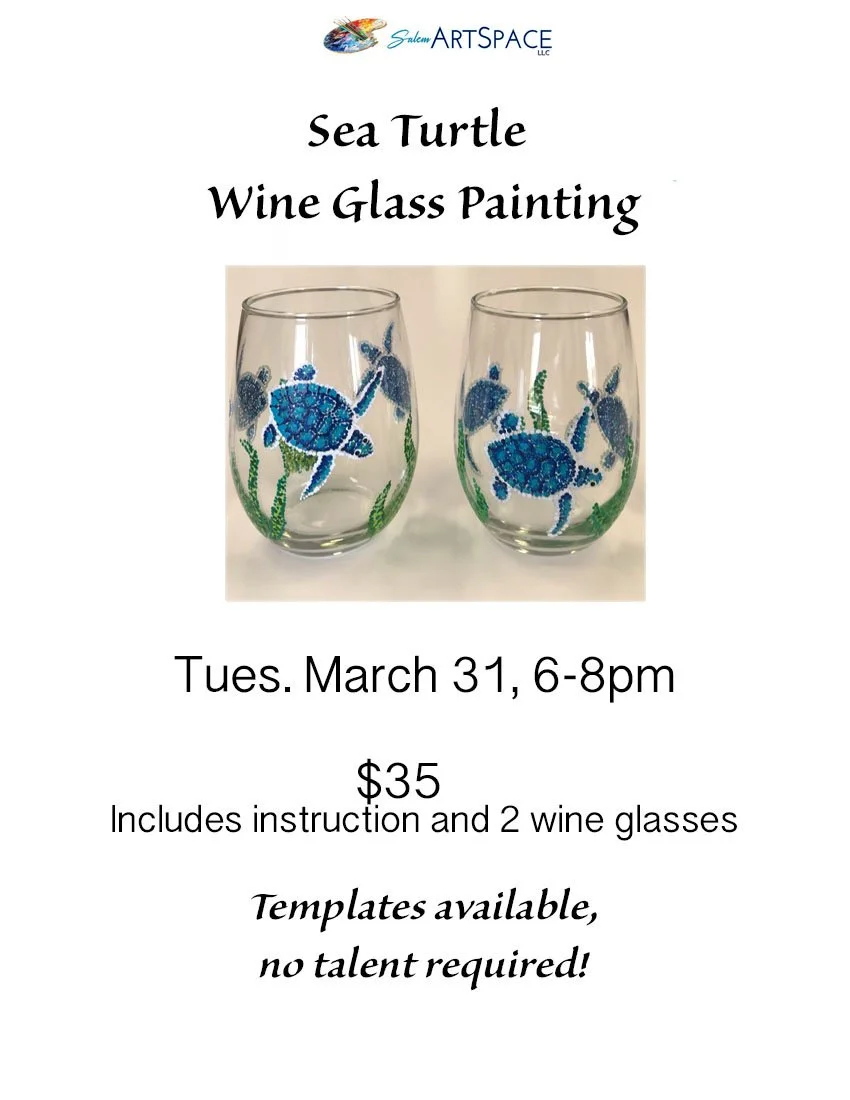 Sea Turtle Wine Glass Painting