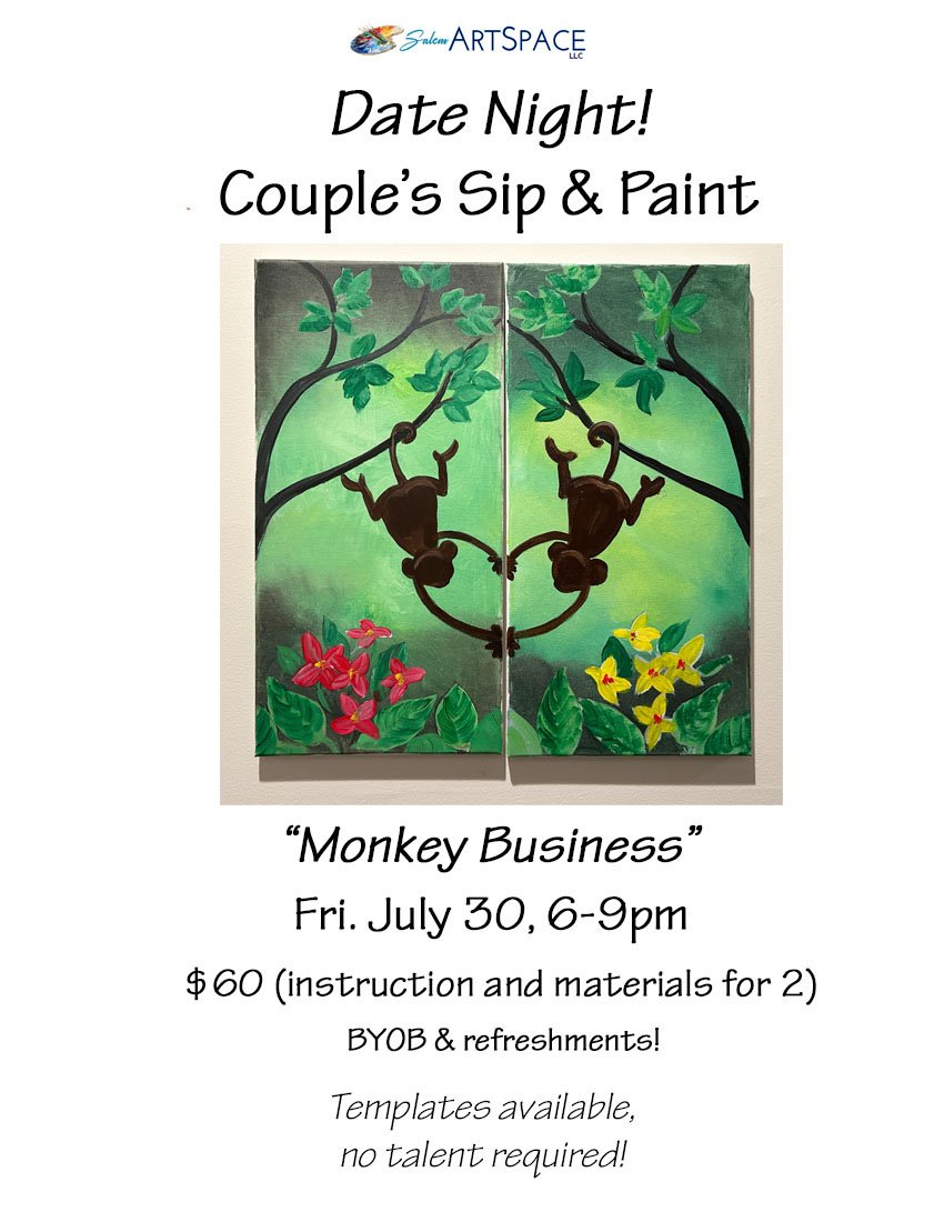 Couples Sip & Paint Monkey Business