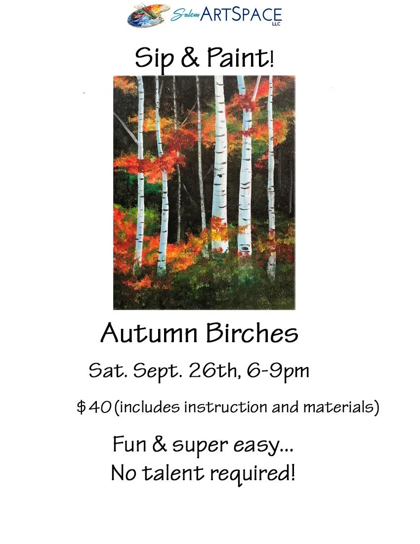 Autumn Birches Sip & Paint