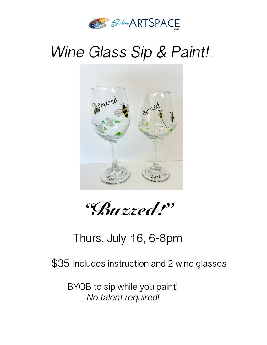 Buzzed Wine Glass Sip & Paint